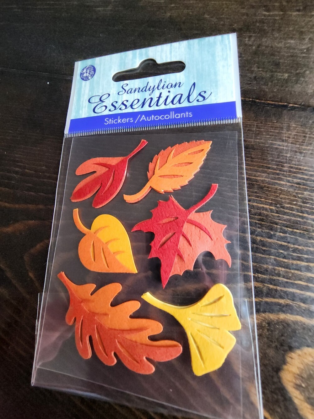 3D Stickers - Fall Leaves Sandylion Essentials Dimensional - NEW RETIRED #18